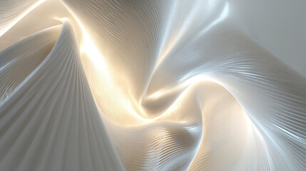 Abstract gradient particle waves seamlessly flowing with soft purple light and bokeh. Orange and blue digital waves. Technology, engineering, science, and artificial intelligence background