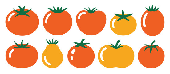Collection of Colorful Tomato Illustrations