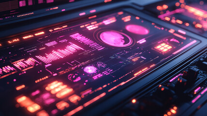 Modern Computer System Displaying Global Data Visualization In A Futuristic Tech Environment