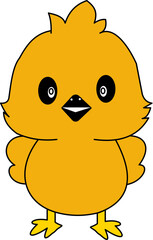 cartoon illustration of a yellow chick