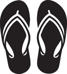 Black and White Flip-Flops Vector Silhouette	
