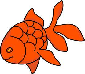 cute illustration of an Orange Goldfish