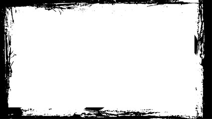 Textured black grunge frame vector illustration. Highly detailed grunge border with space for your text or image. Great grunge element for your projects.