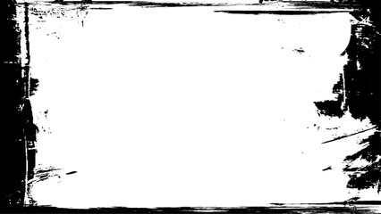 Textured black grunge frame vector illustration. Grunge frame image. 