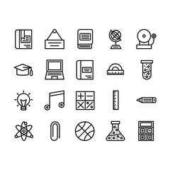 Education and Business Finance Icon Collection Set