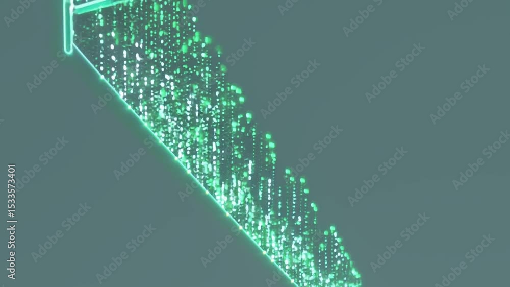 Poster futuristic abstract glowing digital display with particles and neon effect
