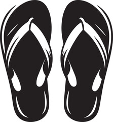 Black and White Flip-Flops Vector Silhouette	

