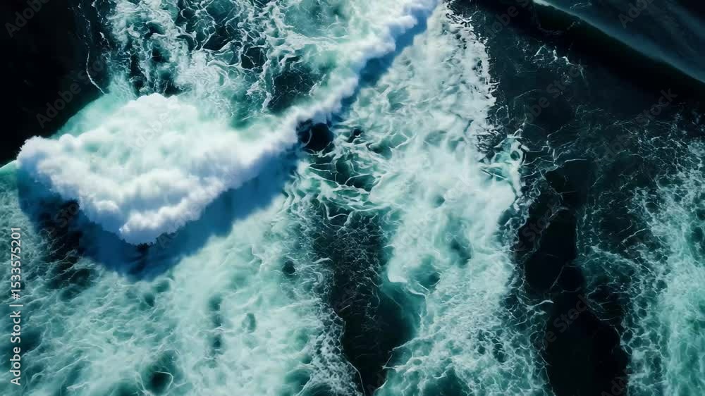 Aufkleber water cascading over lower falls creates dynamic patterns and foamy textures in tranquil environment