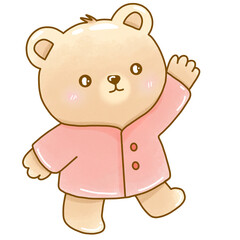 Little bear wearing a raincoat