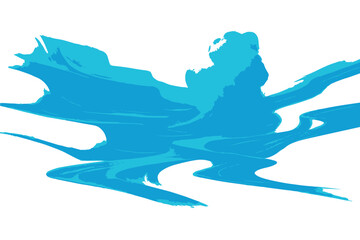 Abstract water splash and wave design in blue, ideal for water, fluid, and dynamic motion concepts, perfect for artistic and environmental themes