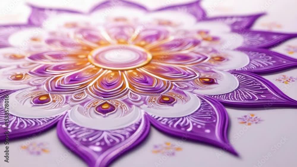 Poster close up shot of a delicate paper flower on a table, perfect for editorial or commercial use