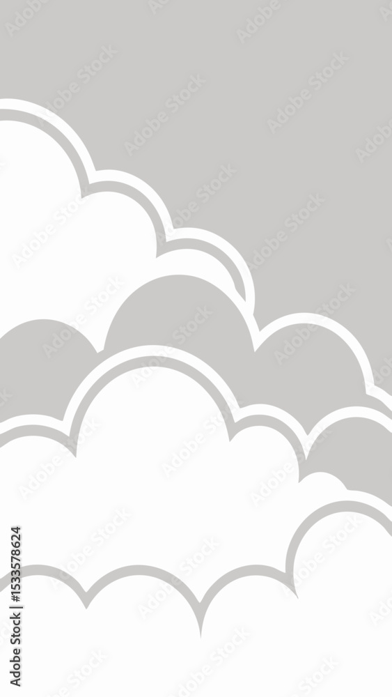 Poster abstract cloud illustration with outline elements perfect for weather and design projects