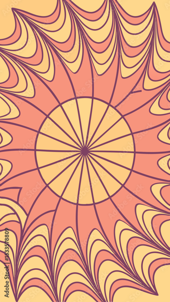 Aufkleber abstract decorative art design with repeating geometric pattern in warm tones