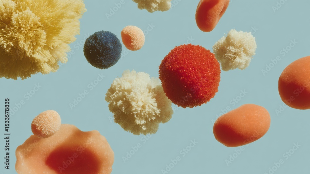 Poster modern microscopic view of platelet blood cells in dynamic wave formation with natural textures for 