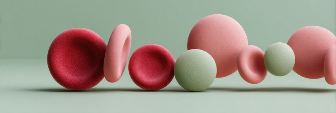 Minimalist Medical Banner with Stylized Platelet Blood Cells and Cellular Variety for Health Campaigns and Digital Hematology Awareness