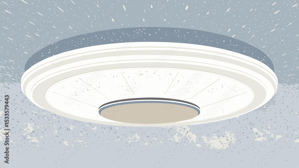 Poster abstract illustration of a ceiling light fixture with a textured background design