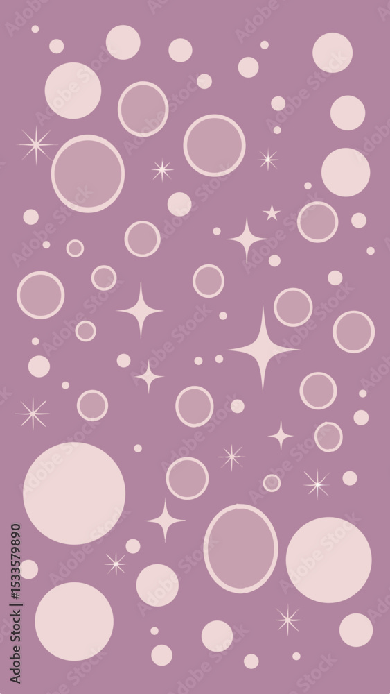 Aufkleber abstract purple background with overlapping circles and starburst elements
