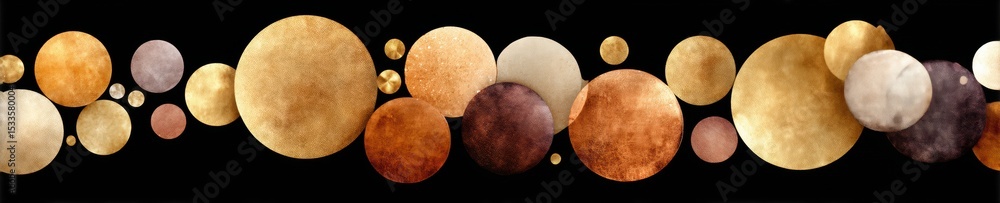 Poster Lunar Eclipse Metallic Paper Flecks on Transparent Surface with Circular Celestial Elements in Minimalist Design for Modern Graphic Artists