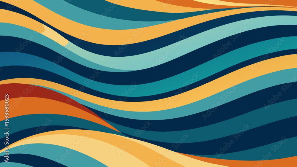 Poster abstract retro wavy background in earthy tones ideal for digital design projects