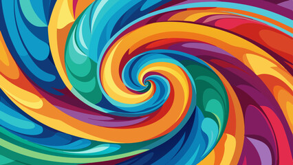 Abstract swirl of vibrant colors a spiraling illustration on white background