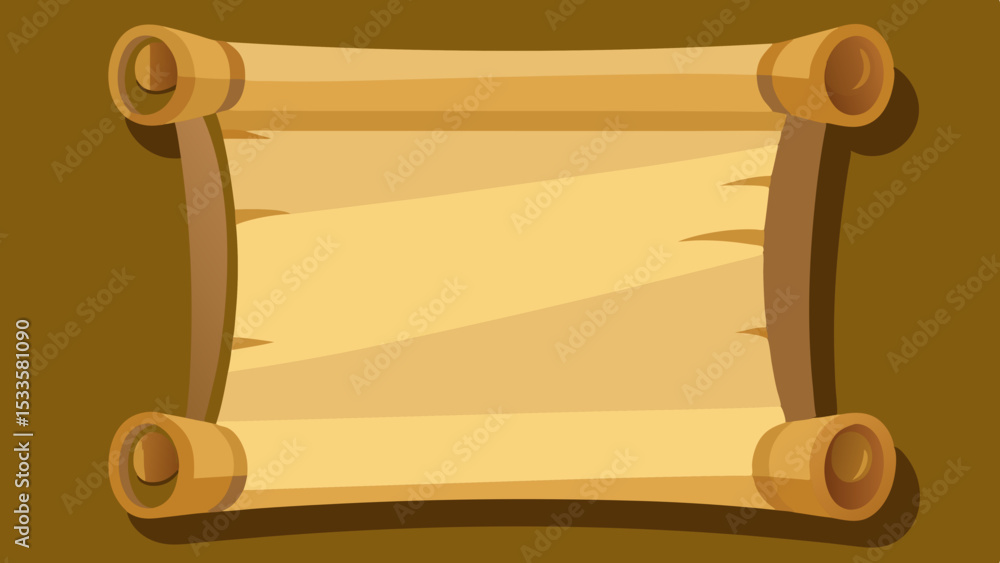 Poster cartoonish scroll with transparency perfect for designs on various backgrounds