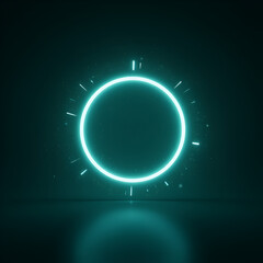 Obraz premium Digital Halo: Glowing Rings and Particles