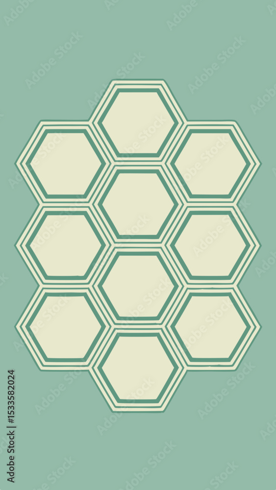 Poster elegant honeycomb style layout on a transparent background for design projects.