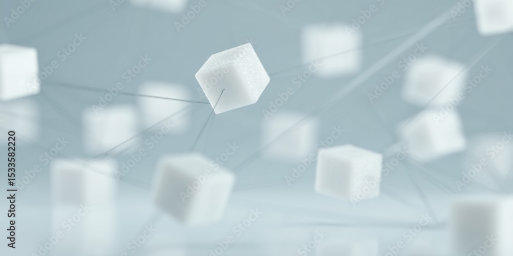 Poster Decentralized Finance Network with Blockchain Cubes and Digital Connections on Reflective Surface for Secure Distributed Systems Marketing
