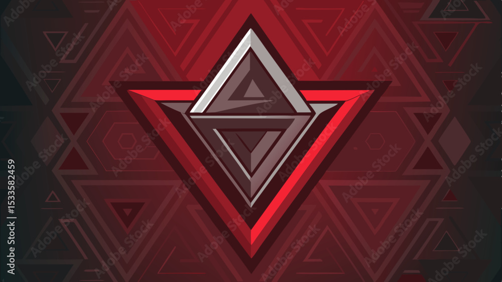 Aufkleber geometric triangle abstract design with red gradient suitable for various creative projects