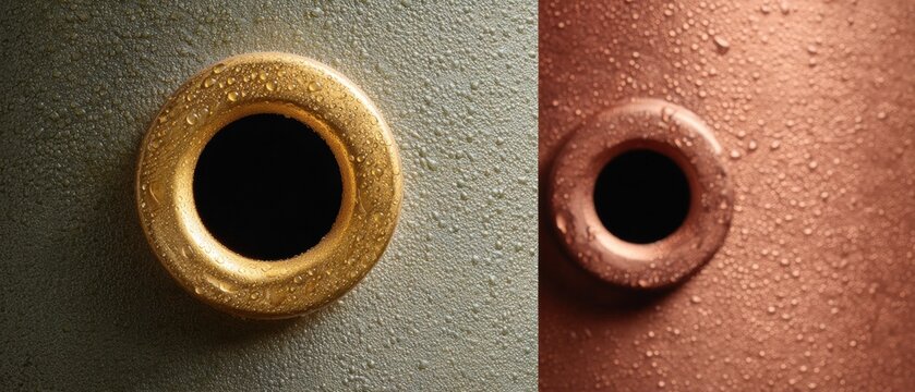 Industrial Copper Gin Distillation Tanks with Textured Surface and Condensation Drops Highlighting Traditional Scottish Craftsmanship and Spirits Production
