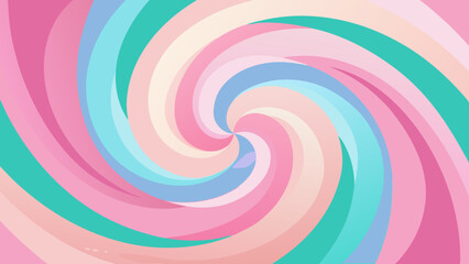 Obraz premium Pastel swirl graphic with spiraling colorful abstract design on white background