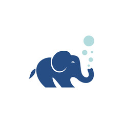 elephant with bubble water logo mascot