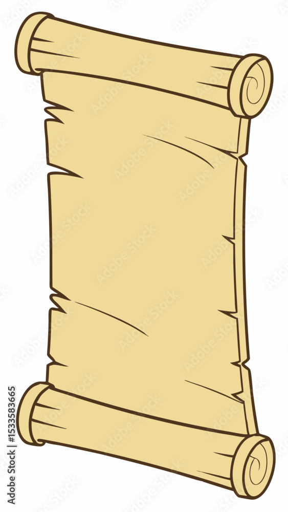 Poster Simple rolled scroll illustration perfect for design projects on transparent background
