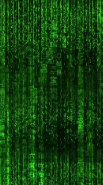 hi tech cyberspace hacking attack animation, computer code matrix raining abstract motion background