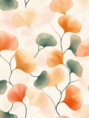 A seamless pattern with magical clovers, mesmerizing and vibrant. Art Deco meets modern luxury in this minimalist design, soft colors 