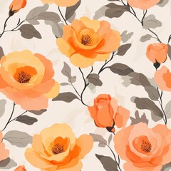 A seamless pattern with magical desert roses, mesmerizing and vibrant. Art Deco meets modern luxury in this minimalist design, soft colors 