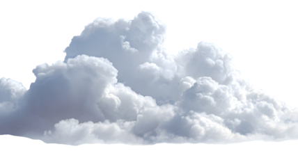 Stunning atmospheric cloud formation isolated on white background for transparent elements in graphic design projects representing weather and atmosphere