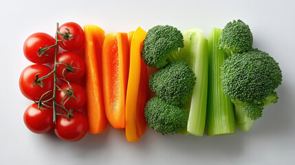 Fresh Vegetables Tomatoes  Carrots  Bell Peppers  Broccoli  and Celery