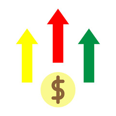 Increase in Value Vector Flat Icon Design