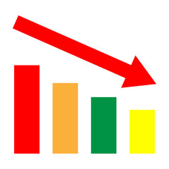 Dropping Graph Vector Flat Icon Design