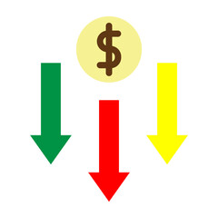 Sales Loss Vector Flat Icon Design