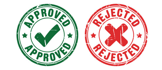 Approved and rejected rubber stamps graphic