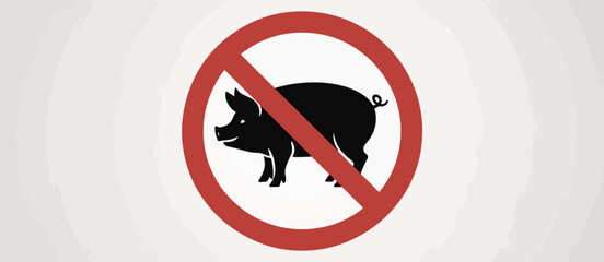 No pigs allowed sign red circle icon graphic