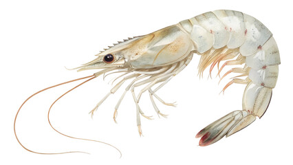 raw shrimp isolated on transparent background