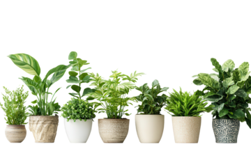 Collection of houseplants neatly arranged on a shelf creating a vibrant and refreshing indoor atmosphere in a modern setting