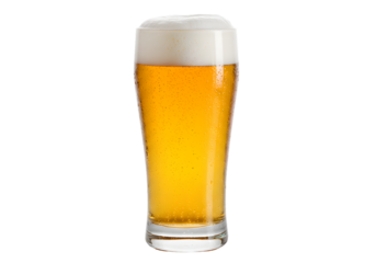Crisp Pint of Beer: Perfect Visual for Brewery Websites & Marketing on white background