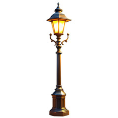 Fototapeta premium Illuminating Streetlamp: Victorian Era Gaslight Design