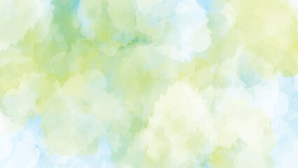 Watercolor wash textured illustration in pastel greens yellows and blues suitable for art projects designs and graphic resources