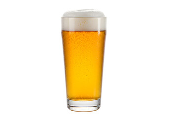 Refreshing Beer: Pilsner in a Tall Glass on white background