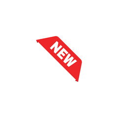 Fototapeta premium Red “NEW” Tag Label – Corner Banner Icon for Promotions